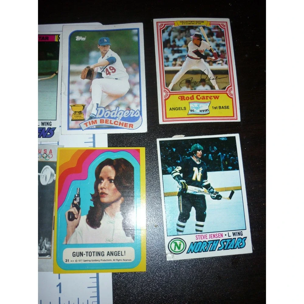Vintage Sports Card Lot 1989 Gary Sheffield  Farrah Fawcett HOF Hockey Babe Ruth